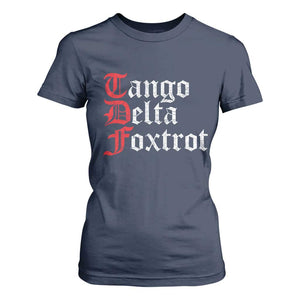 Funny Foxtrots Delta Tangos T Shirt For Women TS10 Navy Print Your Wear