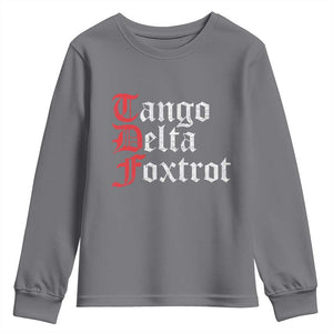 Funny Foxtrots Delta Tangos Youth Sweatshirt TS10 Charcoal Print Your Wear