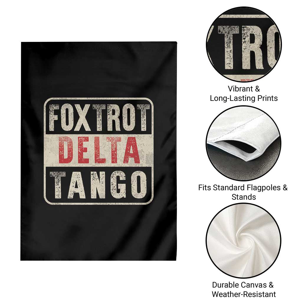 Subtle FDT Garden Flag Foxtrots Delta Tangos TS10 Print Your Wear