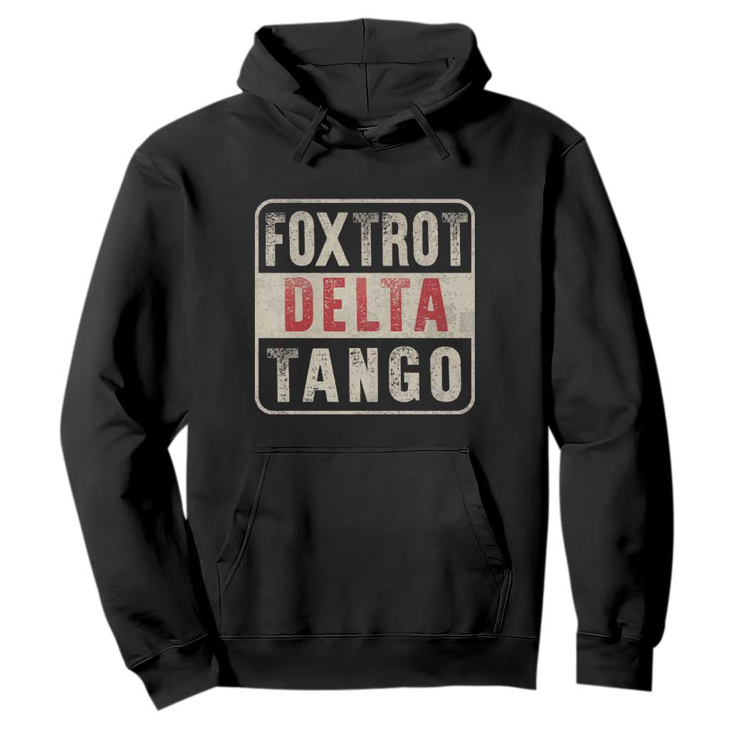 Subtle FDT Hoodie Foxtrots Delta Tangos TS10 Black Print Your Wear