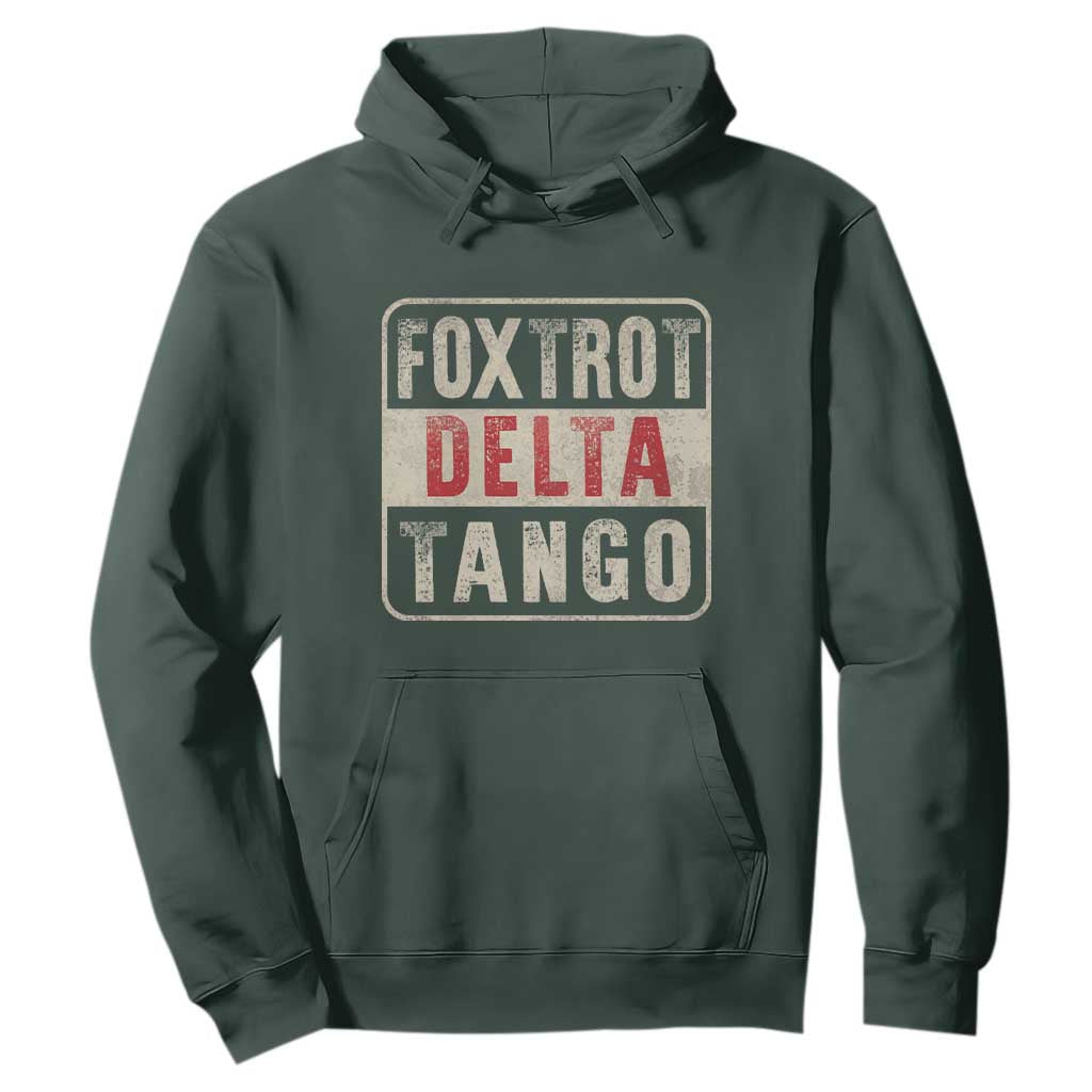Subtle FDT Hoodie Foxtrots Delta Tangos TS10 Dark Forest Green Print Your Wear