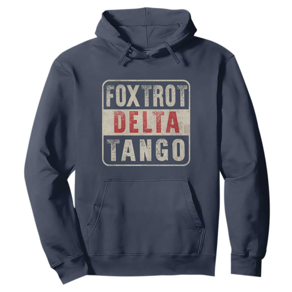 Subtle FDT Hoodie Foxtrots Delta Tangos TS10 Navy Print Your Wear