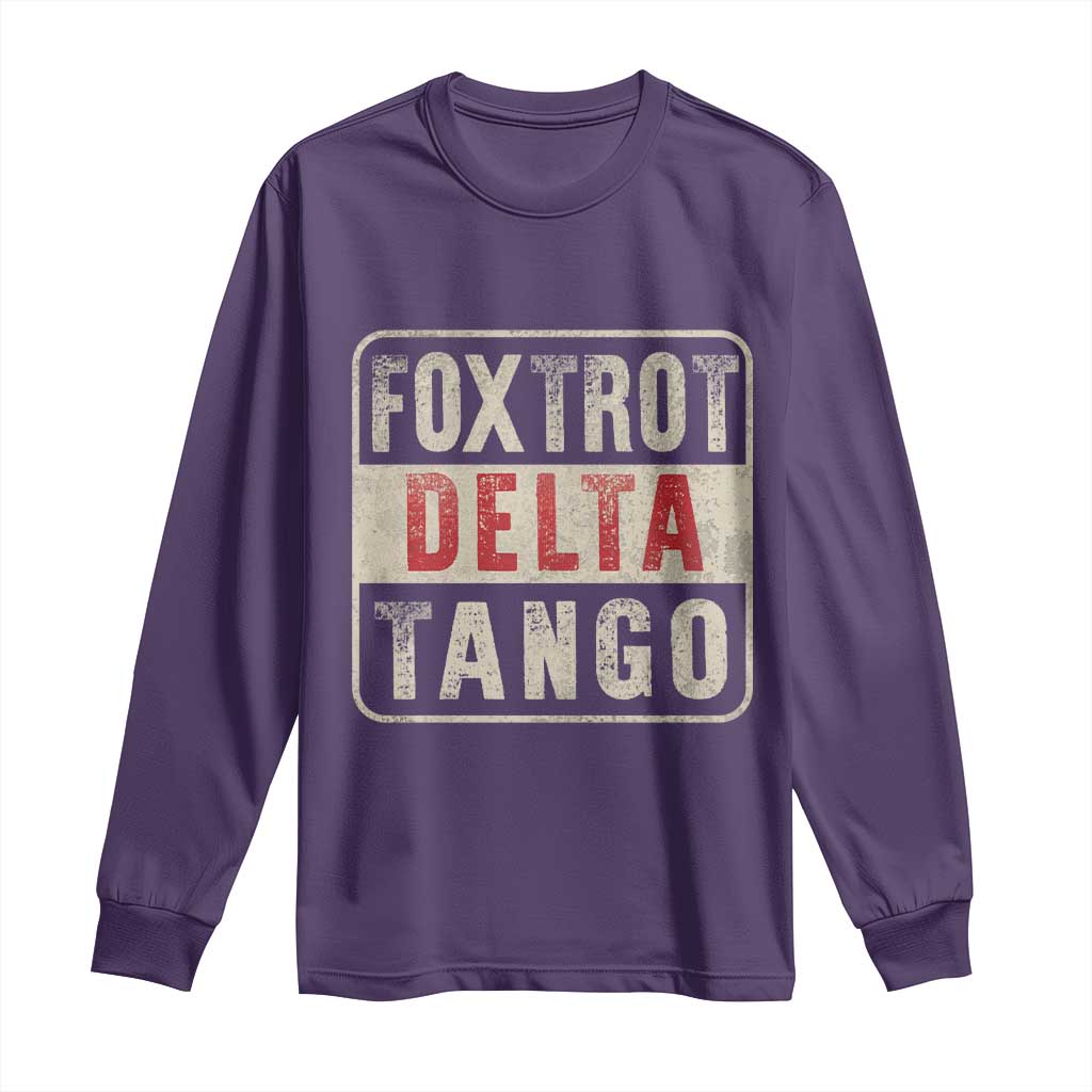 Subtle FDT Long Sleeve Shirt Foxtrots Delta Tangos TS10 Purple Print Your Wear