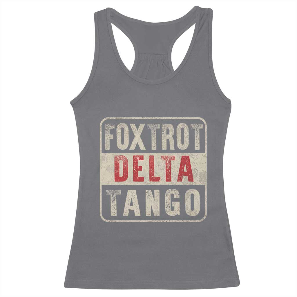 Subtle FDT Racerback Tank Top Foxtrots Delta Tangos TS10 Charcoal Print Your Wear