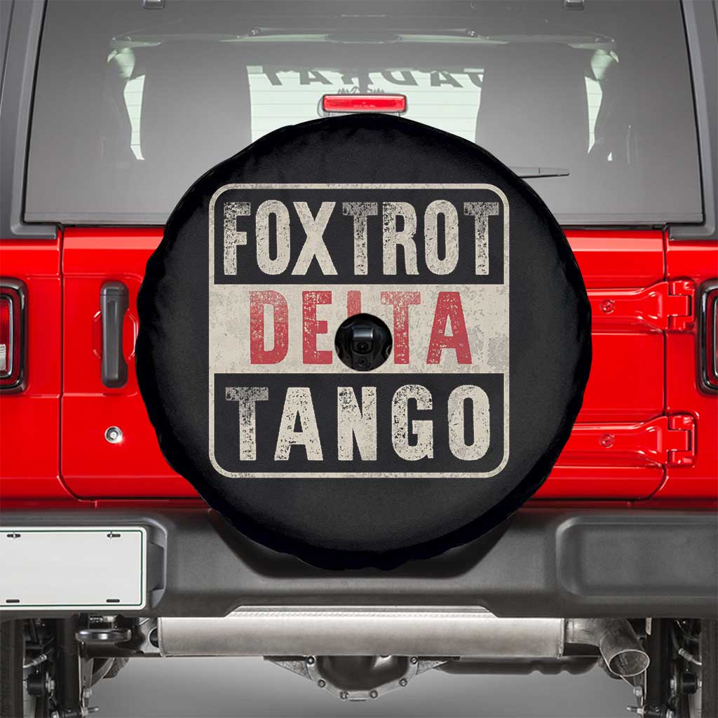 Subtle FDT Spare Tire Cover Foxtrots Delta Tangos TS10 Black Print Your Wear