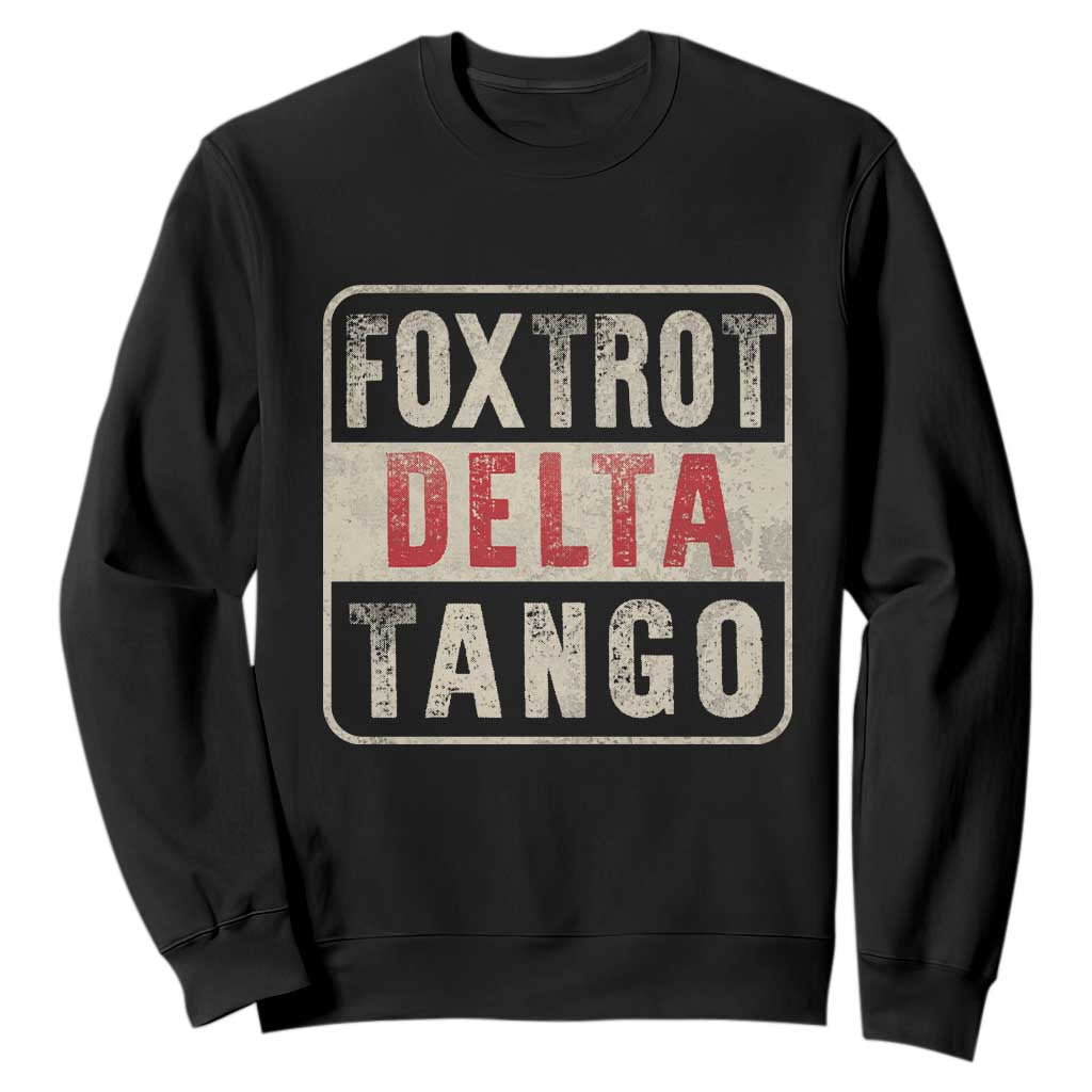 Subtle FDT Sweatshirt Foxtrots Delta Tangos TS10 Black Print Your Wear