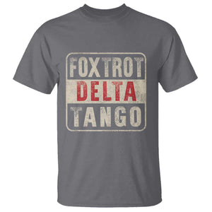 Subtle FDT T Shirt Foxtrots Delta Tangos TS10 Charcoal Print Your Wear