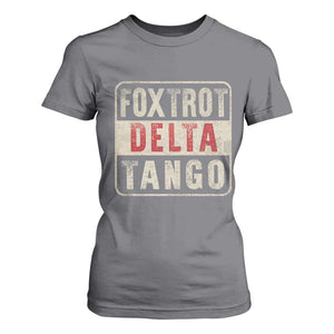 Subtle FDT T Shirt For Women Foxtrots Delta Tangos TS10 Charcoal Print Your Wear