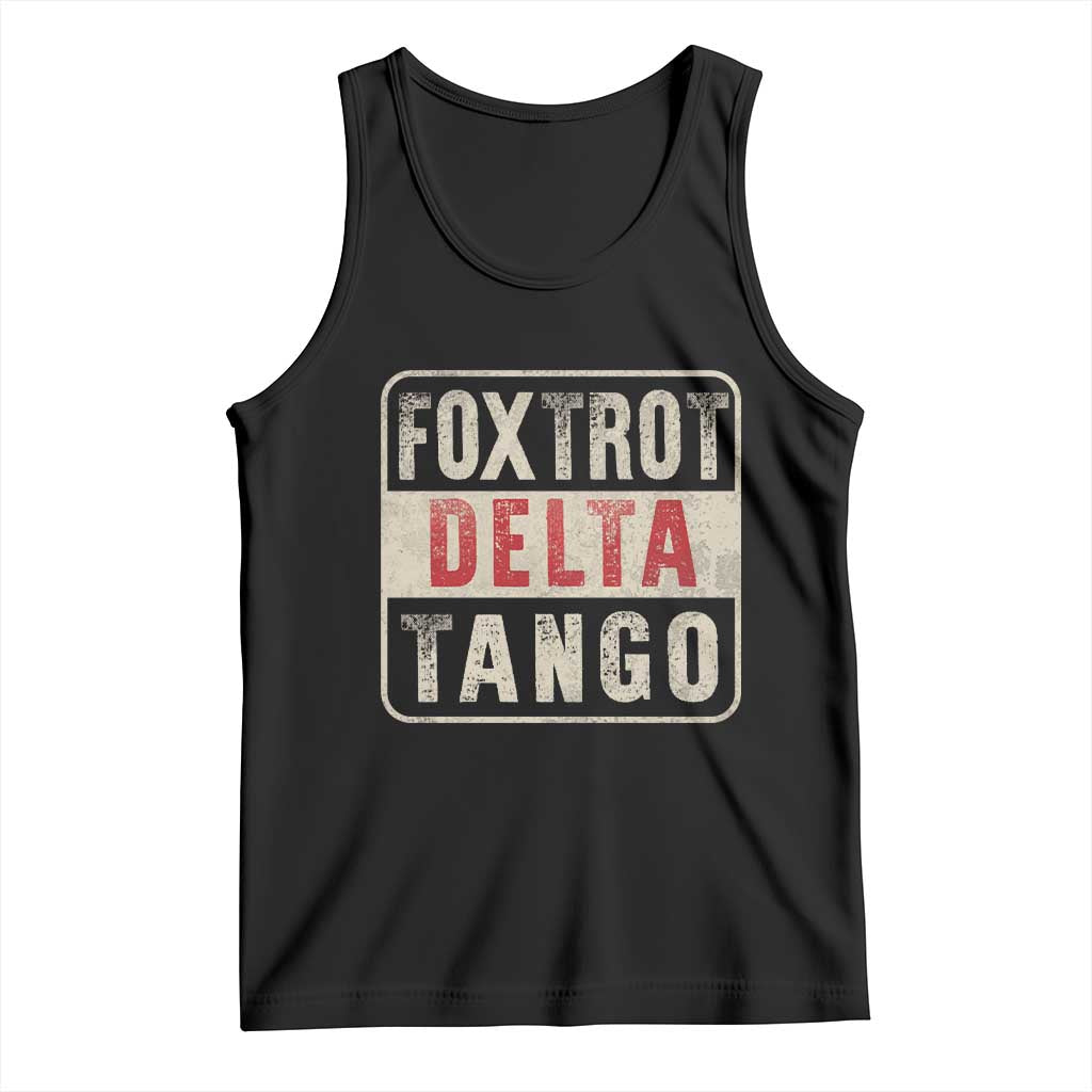 Subtle FDT Tank Top Foxtrots Delta Tangos TS10 Black Print Your Wear