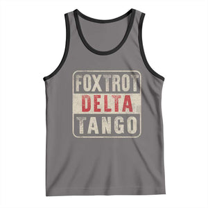 Subtle FDT Tank Top Foxtrots Delta Tangos TS10 Deep Heather Black Print Your Wear