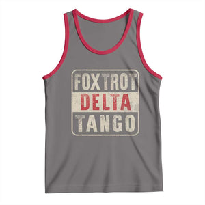 Subtle FDT Tank Top Foxtrots Delta Tangos TS10 Deep Heather Red Print Your Wear
