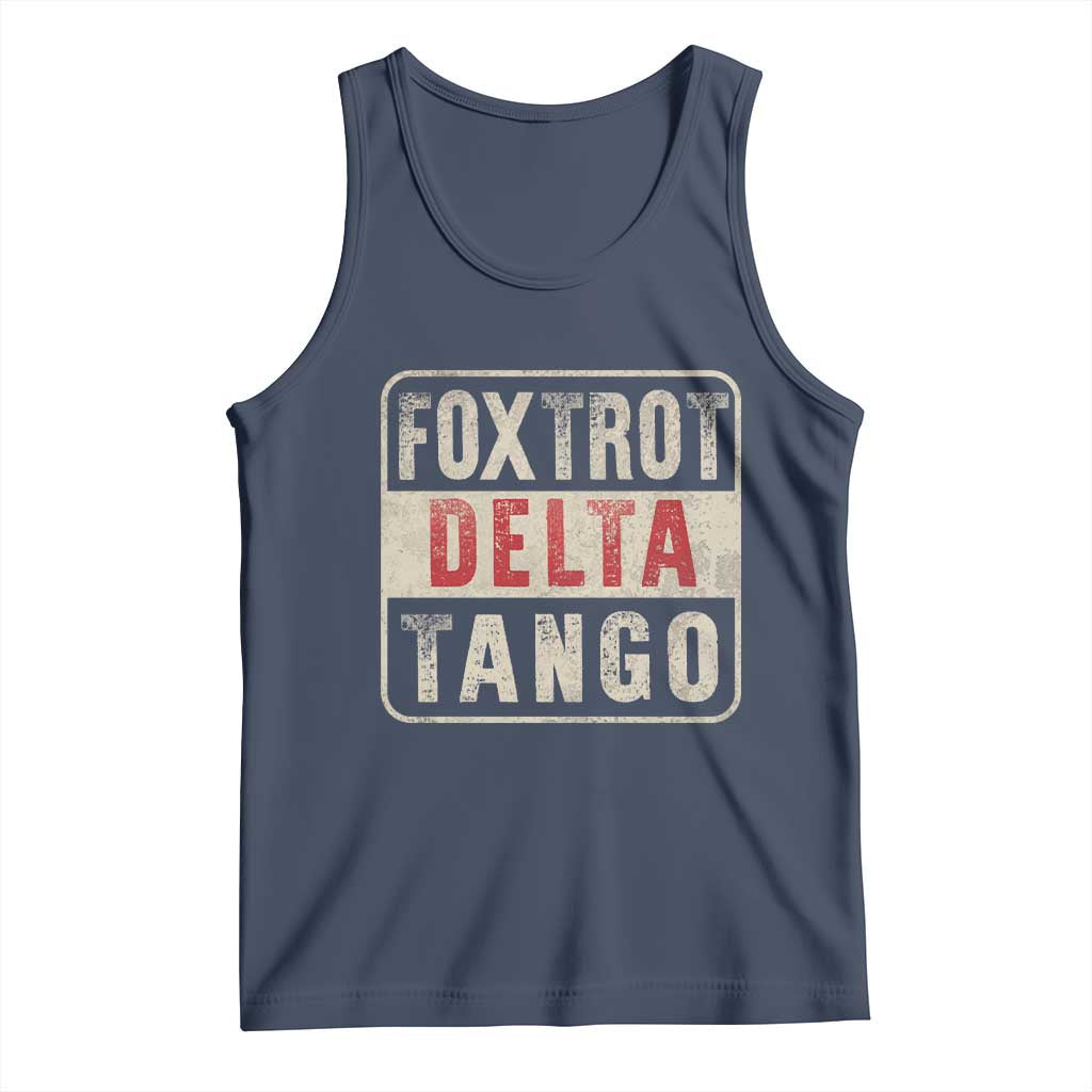 Subtle FDT Tank Top Foxtrots Delta Tangos TS10 Navy Print Your Wear