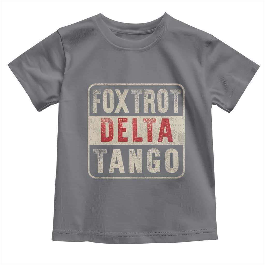 Subtle FDT Toddler T Shirt Foxtrots Delta Tangos TS10 Charcoal Print Your Wear