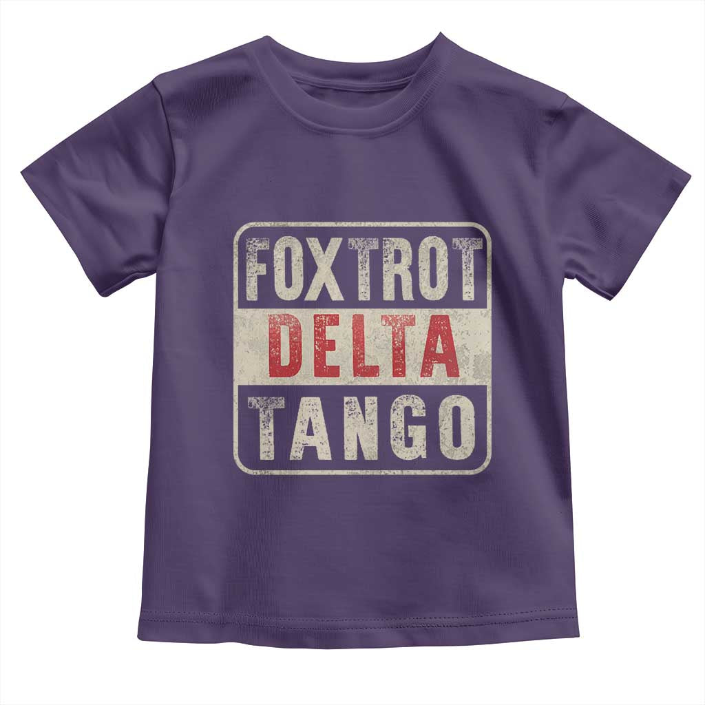 Subtle FDT Toddler T Shirt Foxtrots Delta Tangos TS10 Purple Print Your Wear