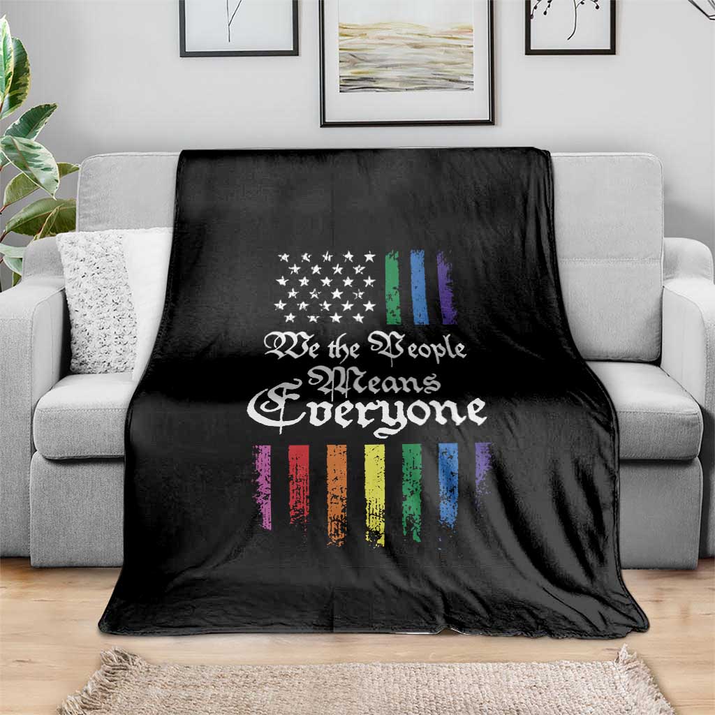 We The People Means Everyone Throw Blanket LGBTQ Rainbow USA Flag Gay Pride LGBT Ally TS10 Print Your Wear