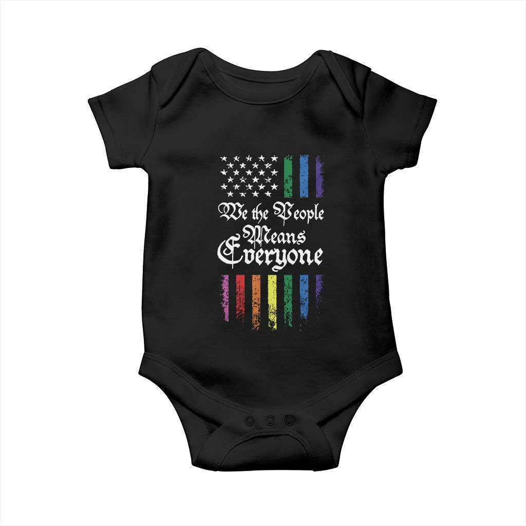 We The People Means Everyone Baby Onesie LGBTQ Rainbow USA Flag Gay Pride LGBT Ally TS10 Black Print Your Wear