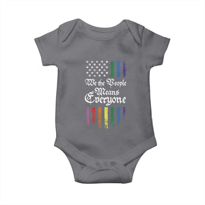 We The People Means Everyone Baby Onesie LGBTQ Rainbow USA Flag Gay Pride LGBT Ally TS10 Charcoal Print Your Wear