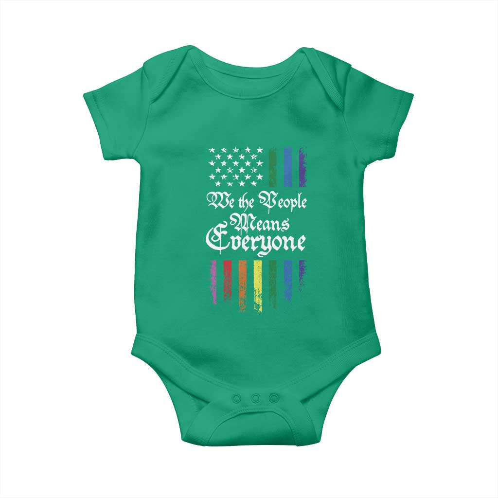 We The People Means Everyone Baby Onesie LGBTQ Rainbow USA Flag Gay Pride LGBT Ally TS10 Irish Green Print Your Wear