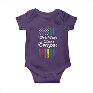 We The People Means Everyone Baby Onesie LGBTQ Rainbow USA Flag Gay Pride LGBT Ally TS10 Purple Print Your Wear