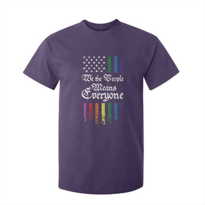We The People Means Everyone T Shirt For Kid LGBTQ Rainbow USA Flag Gay Pride LGBT Ally TS10 Purple Print Your Wear