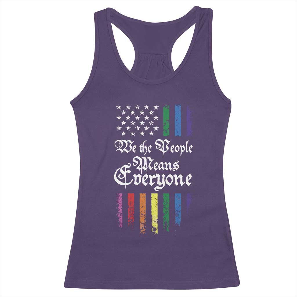 We The People Means Everyone Racerback Tank Top LGBTQ Rainbow USA Flag Gay Pride LGBT Ally TS10 Purple Print Your Wear
