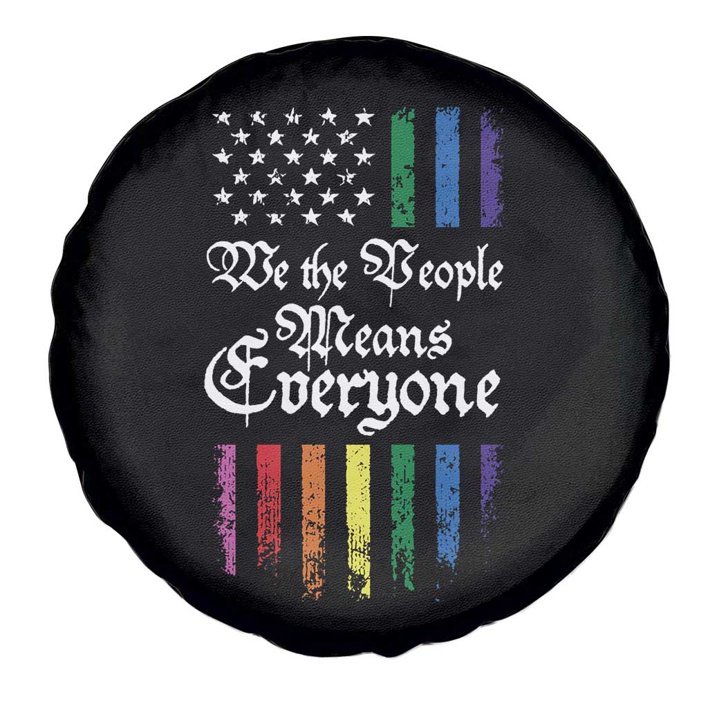 We The People Means Everyone Spare Tire Cover LGBTQ Rainbow USA Flag Gay Pride LGBT Ally TS10 Print Your Wear