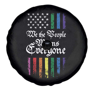 We The People Means Everyone Spare Tire Cover LGBTQ Rainbow USA Flag Gay Pride LGBT Ally TS10 Print Your Wear