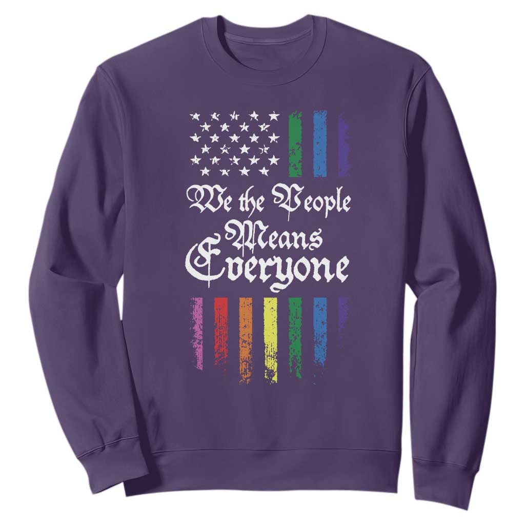We The People Means Everyone Sweatshirt LGBTQ Rainbow USA Flag Gay Pride LGBT Ally TS10 Purple Print Your Wear
