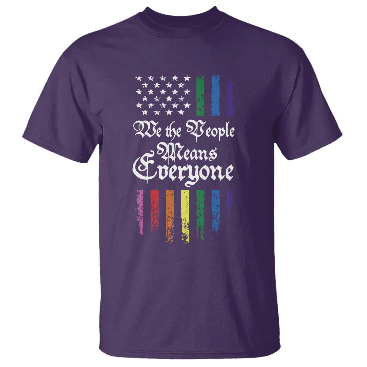 We The People Means Everyone T Shirt LGBTQ Rainbow USA Flag Gay Pride LGBT Ally TS10 Purple Print Your Wear