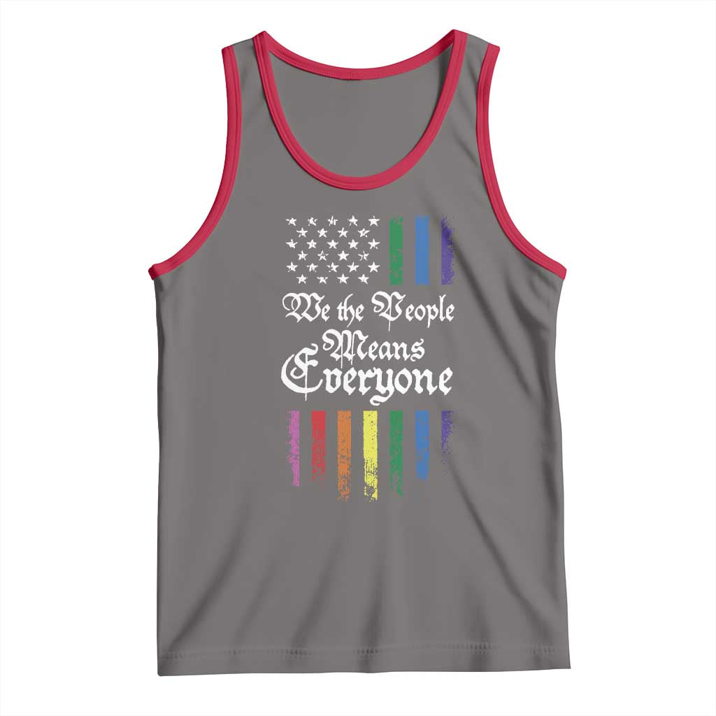 We The People Means Everyone Tank Top LGBTQ Rainbow USA Flag Gay Pride LGBT Ally TS10 Deep Heather Red Print Your Wear