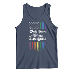 We The People Means Everyone Tank Top LGBTQ Rainbow USA Flag Gay Pride LGBT Ally TS10 Navy Print Your Wear