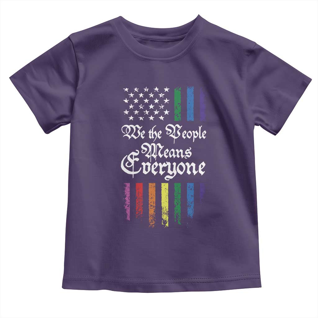 We The People Means Everyone Toddler T Shirt LGBTQ Rainbow USA Flag Gay Pride LGBT Ally TS10 Purple Print Your Wear