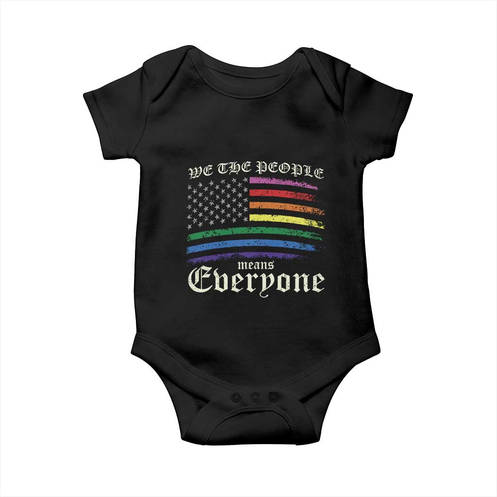 We The People Means Everyone Lgbt Equality Baby Onesie USA LGBTQ Pride Flag TS10 Black Print Your Wear