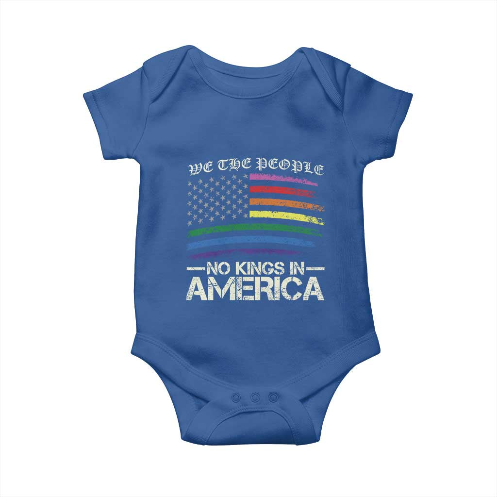 No Kings In America Baby Onesie We The People USA LGBTQ Pride Flag TS10 Royal Blue Print Your Wear