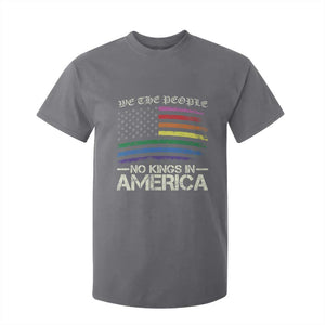 No Kings In America T Shirt For Kid We The People USA LGBTQ Pride Flag TS10 Charcoal Print Your Wear