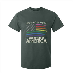No Kings In America T Shirt For Kid We The People USA LGBTQ Pride Flag TS10 Dark Forest Green Print Your Wear
