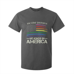 No Kings In America T Shirt For Kid We The People USA LGBTQ Pride Flag TS10 Dark Heather Print Your Wear
