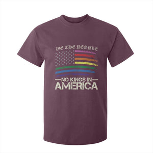 No Kings In America T Shirt For Kid We The People USA LGBTQ Pride Flag TS10 Maroon Print Your Wear