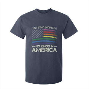 No Kings In America T Shirt For Kid We The People USA LGBTQ Pride Flag TS10 Navy Print Your Wear