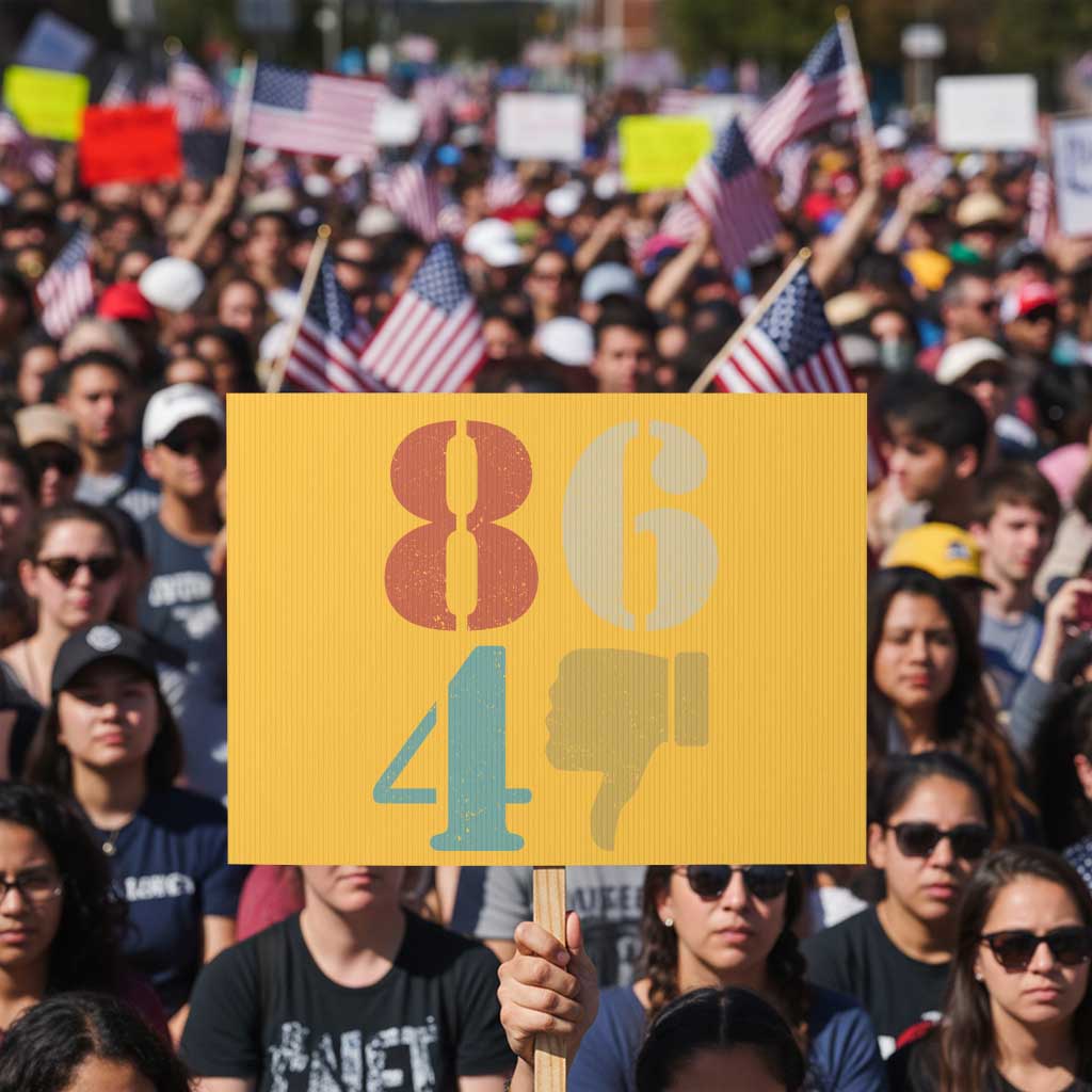 Retro 8647 Protest Sign Classic Retro Vintage 80s Style TS10 Horizontal 18