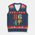 Retro 8647 V-Neck Knit Sweater Vest Classic Retro Vintage 80s Style TS10 Navy Red Print Your Wear