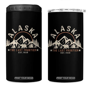 Alaska 4 in 1 Can Cooler Tumbler Vintage Bear The Last Frontier Souvenir TS10 One Size: 16 oz Black Print Your Wear