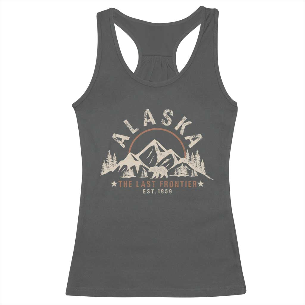 Alaska Racerback Tank Top Vintage Bear The Last Frontier Souvenir TS10 Dark Heather Print Your Wear