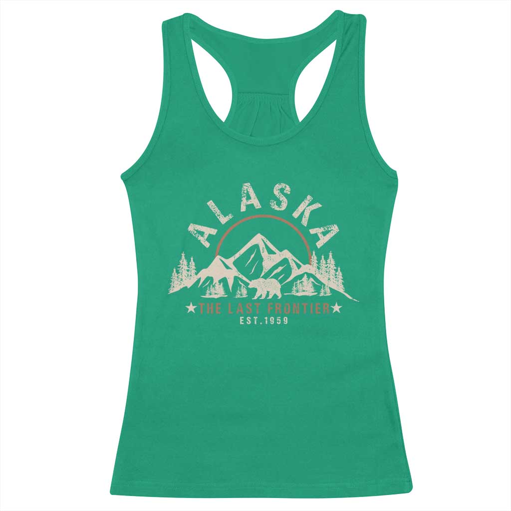 Alaska Racerback Tank Top Vintage Bear The Last Frontier Souvenir TS10 Irish Green Print Your Wear