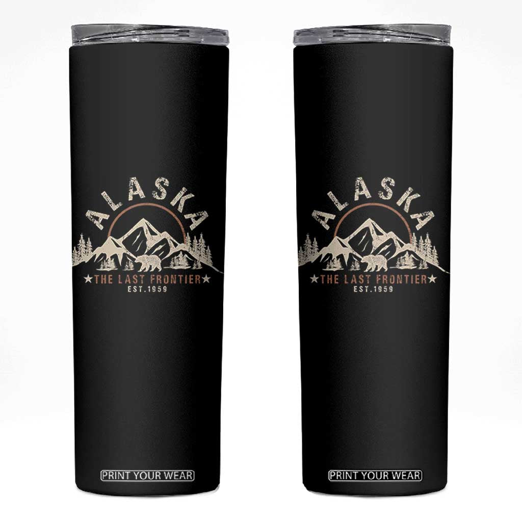 Alaska Skinny Tumbler Vintage Bear The Last Frontier Souvenir TS10 Black Print Your Wear