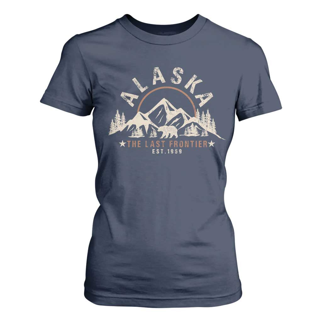 Alaska T Shirt For Women Vintage Bear The Last Frontier Souvenir TS10 Navy Print Your Wear