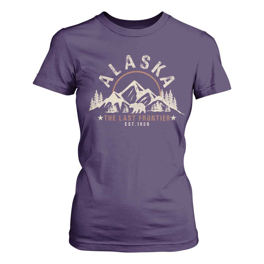 Alaska T Shirt For Women Vintage Bear The Last Frontier Souvenir TS10 Purple Print Your Wear