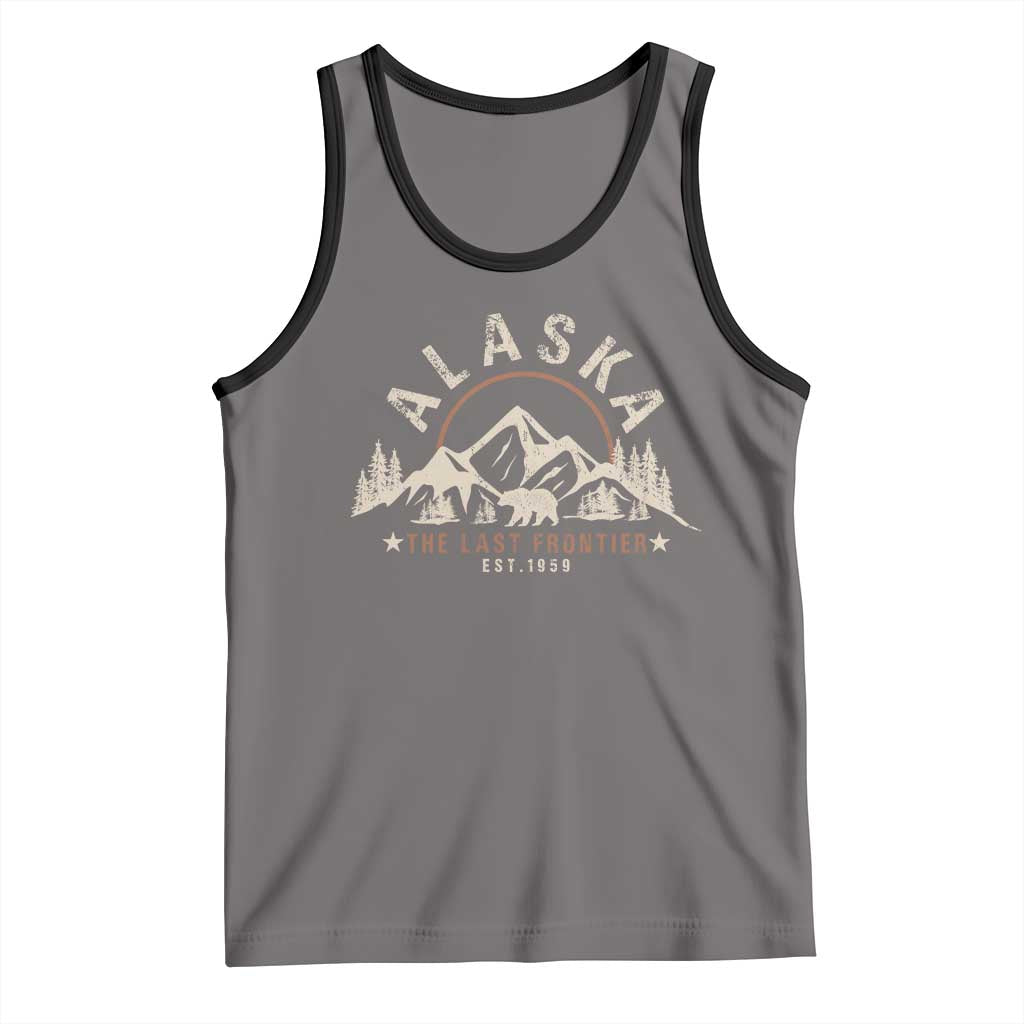 Alaska Tank Top Vintage Bear The Last Frontier Souvenir TS10 Deep Heather Black Print Your Wear