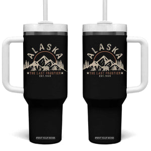 Alaska Tumbler With Handle Vintage Bear The Last Frontier Souvenir TS10 One Size: 40 oz Black Print Your Wear