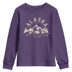 Alaska Youth Sweatshirt Vintage Bear The Last Frontier Souvenir TS10 Purple Print Your Wear
